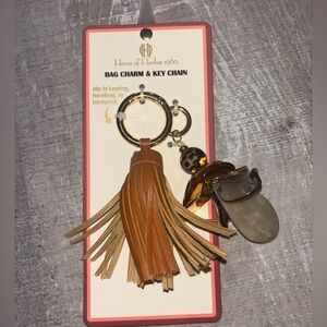 🐴NEW House of Harlow 1960 Brown Tassel Bag Charm